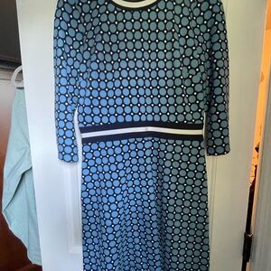 Draper James Blue and Black Geometric Dress